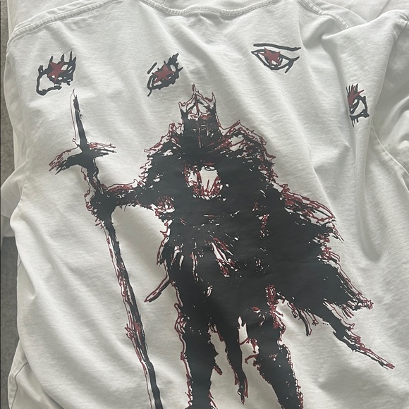 Kenneth Cole New York White Tee with Red Star Accents - Picture 2 of 3